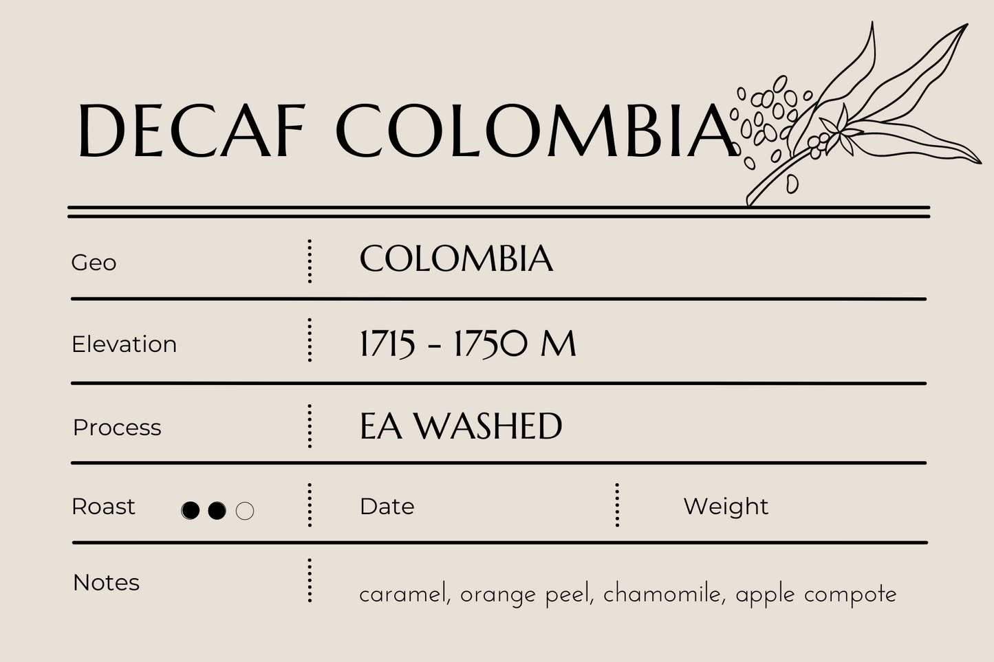 Decaf Colombia - Pods