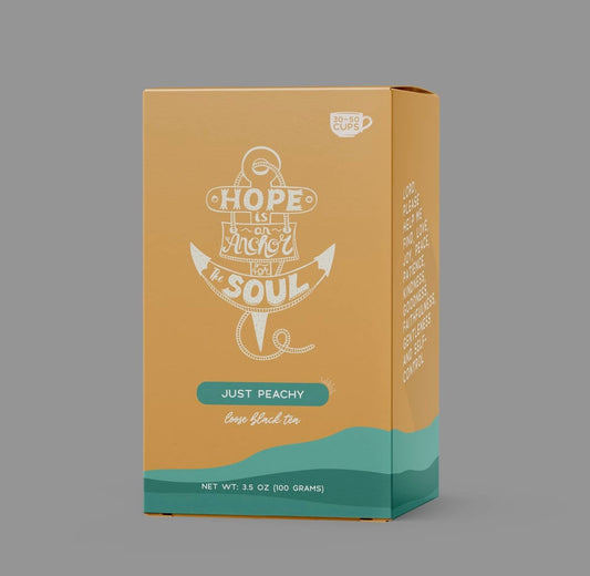 BIBLE VERSE TEA "HOPE IS AN ANCHOR" PEACH BLACK TEA